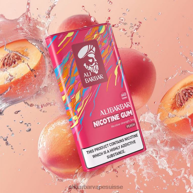 Alibarbar Vape Flavours - Alibarbar gomme à la nicotine pêche 40F2J102
