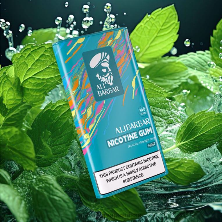 Alibarbar Vape Nicotine - Alibarbar gomme à la nicotine menthe 40F2J101