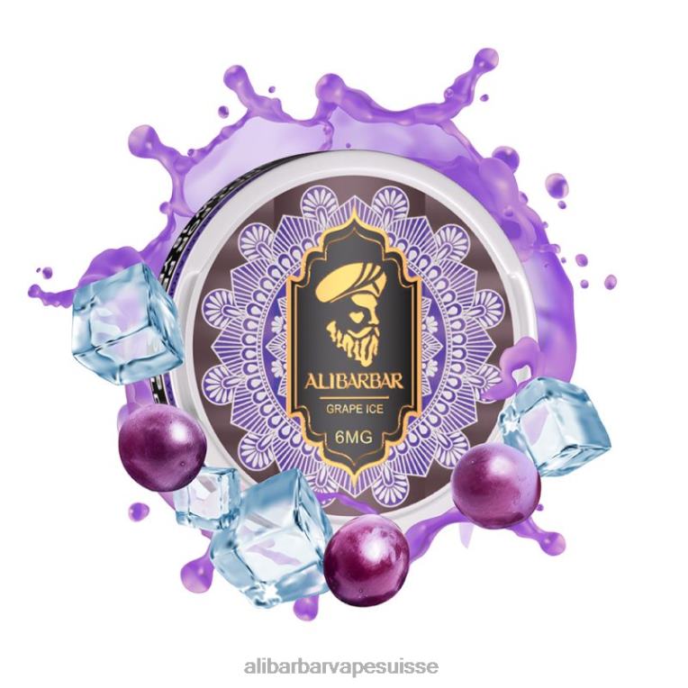 Alibarbar Vape Suisse - Alibarbar sachets de nicotine glace aux raisins 40F2J85